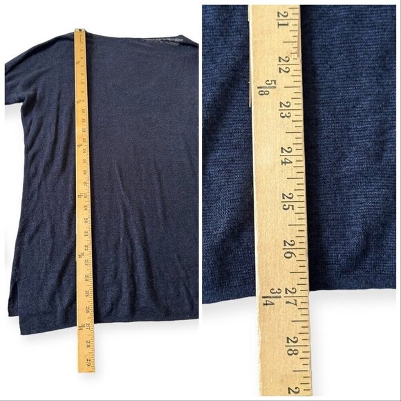 Theory Larlissa Sag Harbor Blue Linen Blend V neck Sweater, Size L - Picture 13 of 13